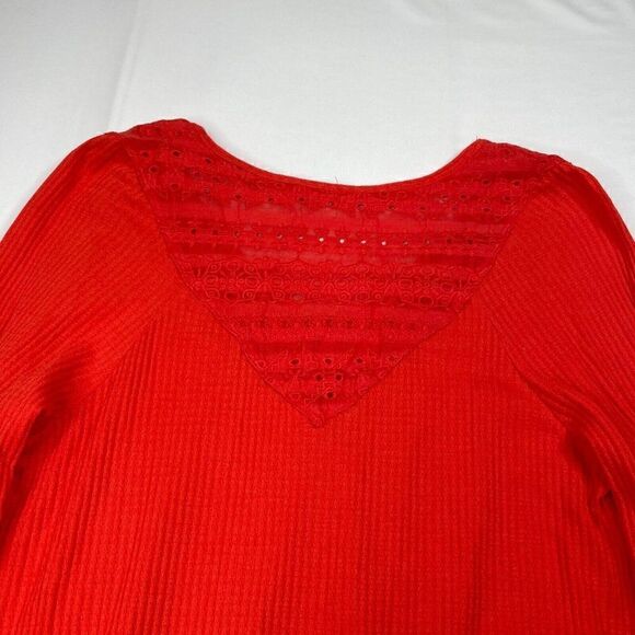 Free People Parisian Nights Eyelet Top Vermillion - Picture 10 of 12